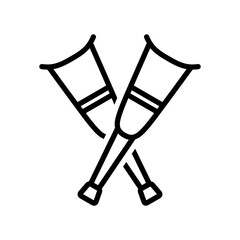 Poster - Medical orthopedics crutches vector icon