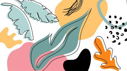Wall Mural - Vector colorful simple flat abstract organic background