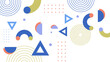 © TitikBak - Colorful colourful flat abstract shapes memphis geometric background. Applicable for presentation, covers, posters and banner