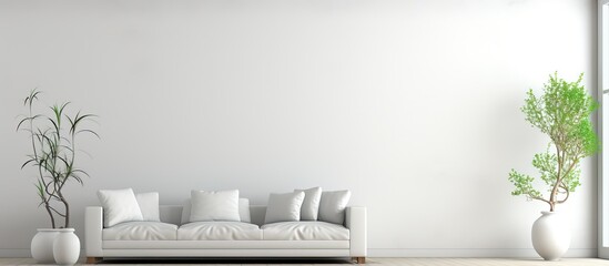 Canvas Print - illustrated interior in a room with a white color scheme