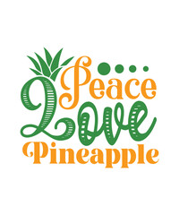 Wall Mural - Peace Love Pineapple svg