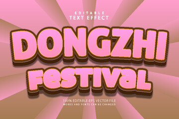 Poster - Dongzhi festival editable text effect 3 dimension emboss cartoon style