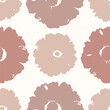 Flower seamless pattern. Floral wrapping texture. Plant wallpaper design in brown colors.