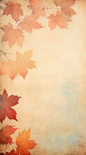 High Narrow Background, Vertical Autumn Wall Parchment, With Light Floral Ornament Of Autumn Leaves