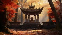 Shrine In The Park Autumn Season