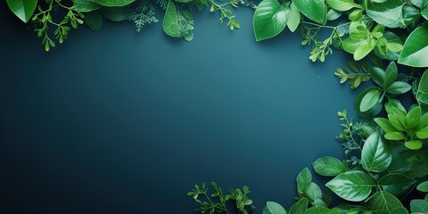 Wall Mural - Green leaves eco - friendly background with place for text. Concept of ecology and healthy environment