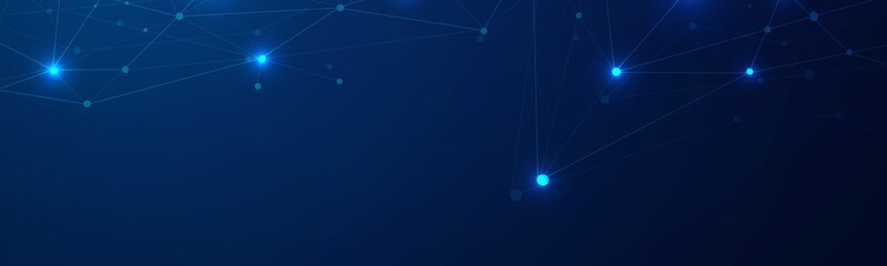 Blue Futuristic Technology LinkedIn Banner 