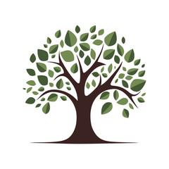 Wall Mural - tree logo design. tree icon isolated. cute tree symbol with leaves.