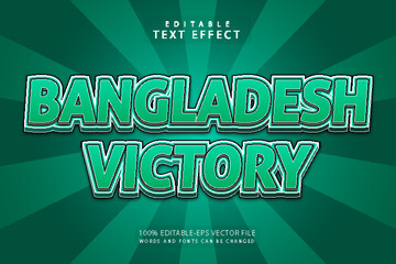 Wall Mural - Bangladesh victory editable text effect 3 dimension emboss cartoon style