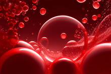 Red Bubbles Abstract Background
