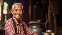 Capturing Joy: Genuine Smile Of An Elderly Gentleman For The Camera