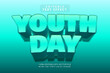 Youth day editable text effect 3 dimension emboss modern style