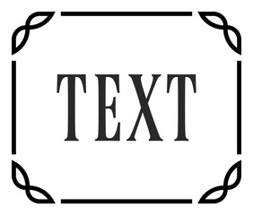 Wall Mural - vector text logo border frame. ad unit or label background in retro style. advertisement message. fo
