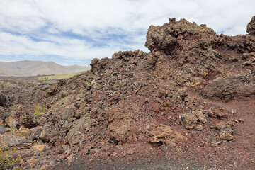 Red lava formation in the Craters of the Moon National Monument