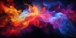 © Svitlana - An abstract painting of colorful smoke on a black background with a black background