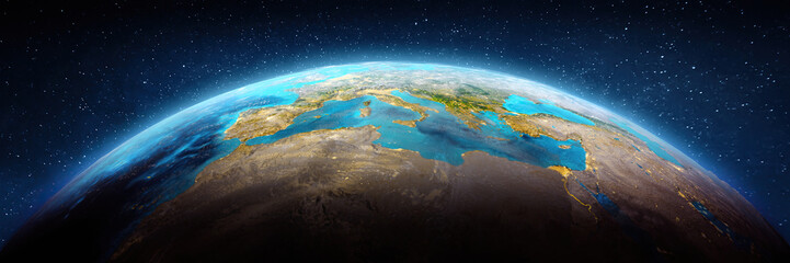 europe, mediterranean sea air view