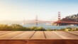 Table top with Golden Gate Bridge Background.
