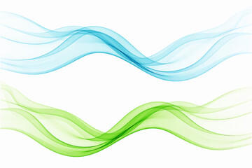 Wall Mural - Abstract wave of blue and green color with flowing soft dividing lines - trendy headers or footers.