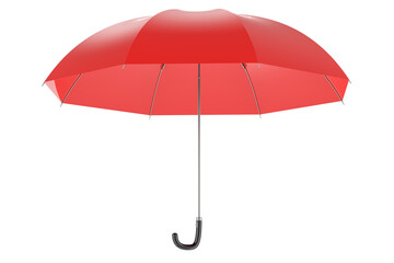 Wall Mural - Red umbrella, 3D rendering isolated on transparent background