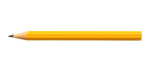 Yellow Pencil Without Eraser. Isolated On Transparent Background.