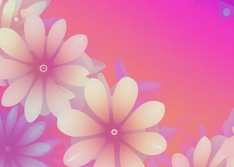 Wall Mural - abstract futuristic flower background in bright vivid colours created with generative ai technology