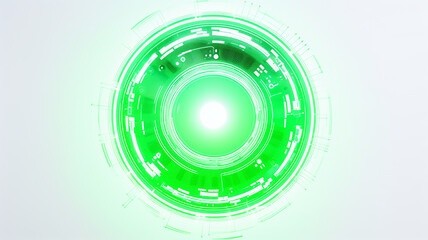 Wall Mural - green light fluorescent button isolated on the background of computer graphics website design