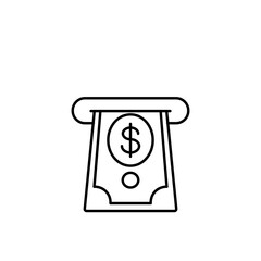 Wall Mural - withdrawal icon. cash out linear symbol. bill acceptor icon.