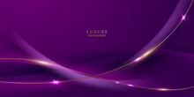 Purple Abstract Background With Luxury Golden Elements Vector Illustration