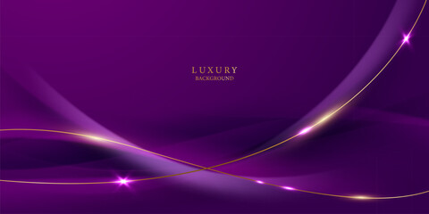 purple abstract background with luxury golden elements vector illustration