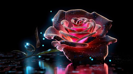 Wall Mural - rose - digital abstract depiction made by generative ai
