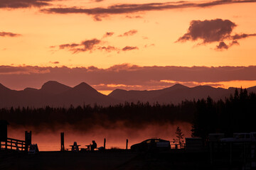 Wall Mural - September Sunrise Over the Lake in Yellowstone National Park