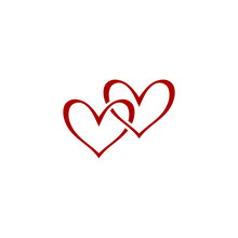 Two Hearts Logo Icon Isolated On Transparent Background