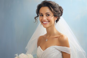 The beautiful bride showcasing a beaming smile