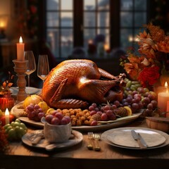 Wall Mural - Thanksgiving turkey dinner cinematic