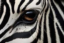 Unique Graphic Texture Of The Skin Of A Wild Zebra, A Repeated Pattern