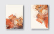 Luxury orange abstract background of marble liquid ink art. Vector illustration.