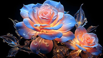 Wall Mural - rose - digital abstract depiction made by generative ai