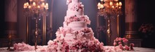 A Wedding Cake With Multiple Tiers And A Detailed Decoration