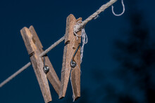 Clothespins On Rope