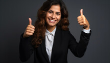 Business Woman Showing Thumbs Up
