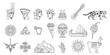 Vector Traditional Peru Icons Set Illustration Isolated