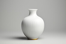 White ceramic vase isolated on white background, 3d rendering 