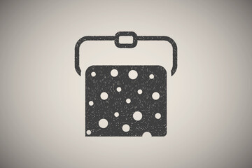 Sticker - Hanger, towel, bathroom icon vector illustration in stamp style