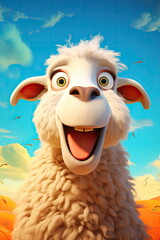 Sticker - portrait Cartoon character of sheep