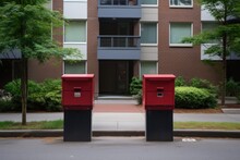 Two Mailboxes Standing Together For Different Apartments