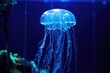 bioluminescent jellyfish in an aquarium