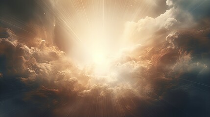 Aufkleber - Abstract heavenly background, light from heaven. Revelation concept.
