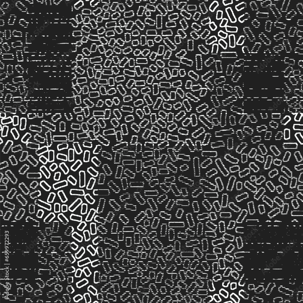 Vector Patterns In black white Colors mosaic organic texture collage geometric background. Vector seamless stone pattern