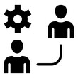 Relationship Icon. Included in Business Management Glyph Icon. Comprises essential, sleek icons representing various aspects of effective organizational leadership and administration.