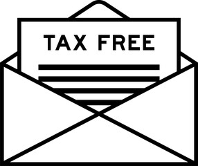 Sticker - Envelope and letter sign with word tax free as the headline